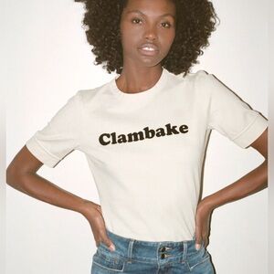 Frame x Goop - Clambake T-Shirt in Cream - Size L - NWT